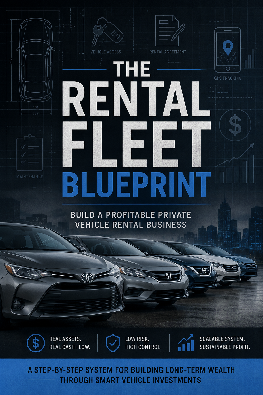 The Rental Fleet Blueprint cover: build a profitable private vehicle rental business